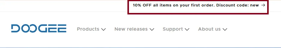 Doogee 10 OFF Coupon Code.webp
